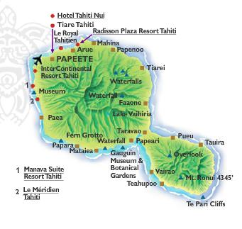 Tahiti Islands Map | Overwater Bungalows | Luxury Accommodations